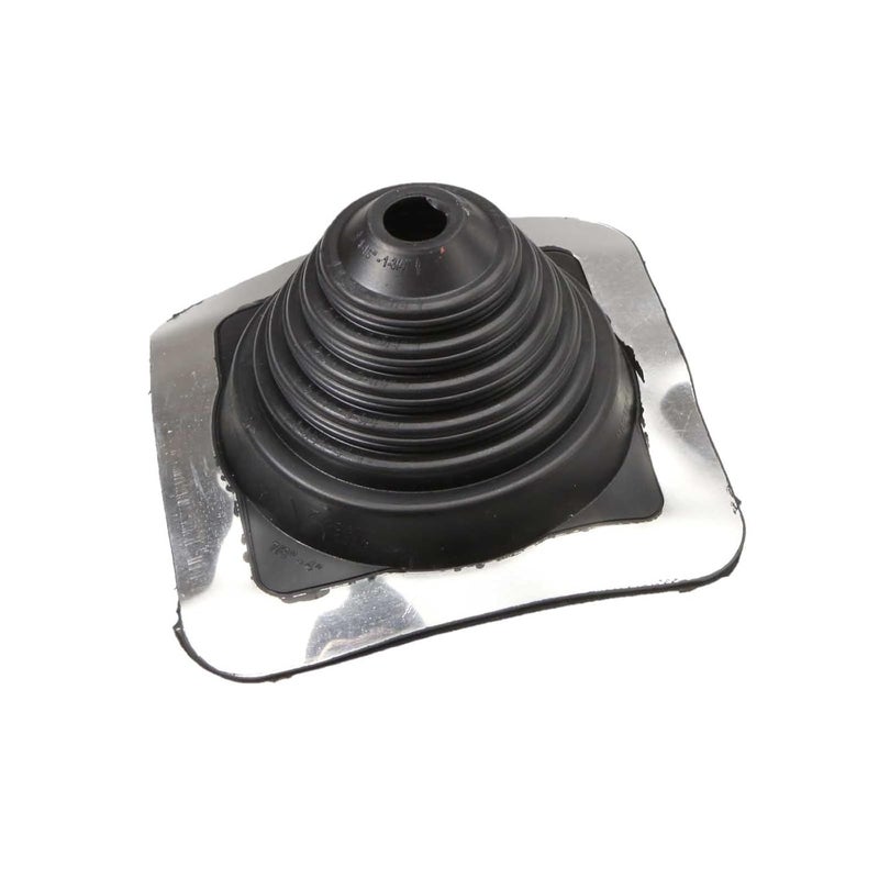 Fasteners Plus Store #2 Square EPDM Metal Roof Pipe Flashing Boot - Fits 7/8" - 4" Pipe OD - Black (Made in USA) - Image 1